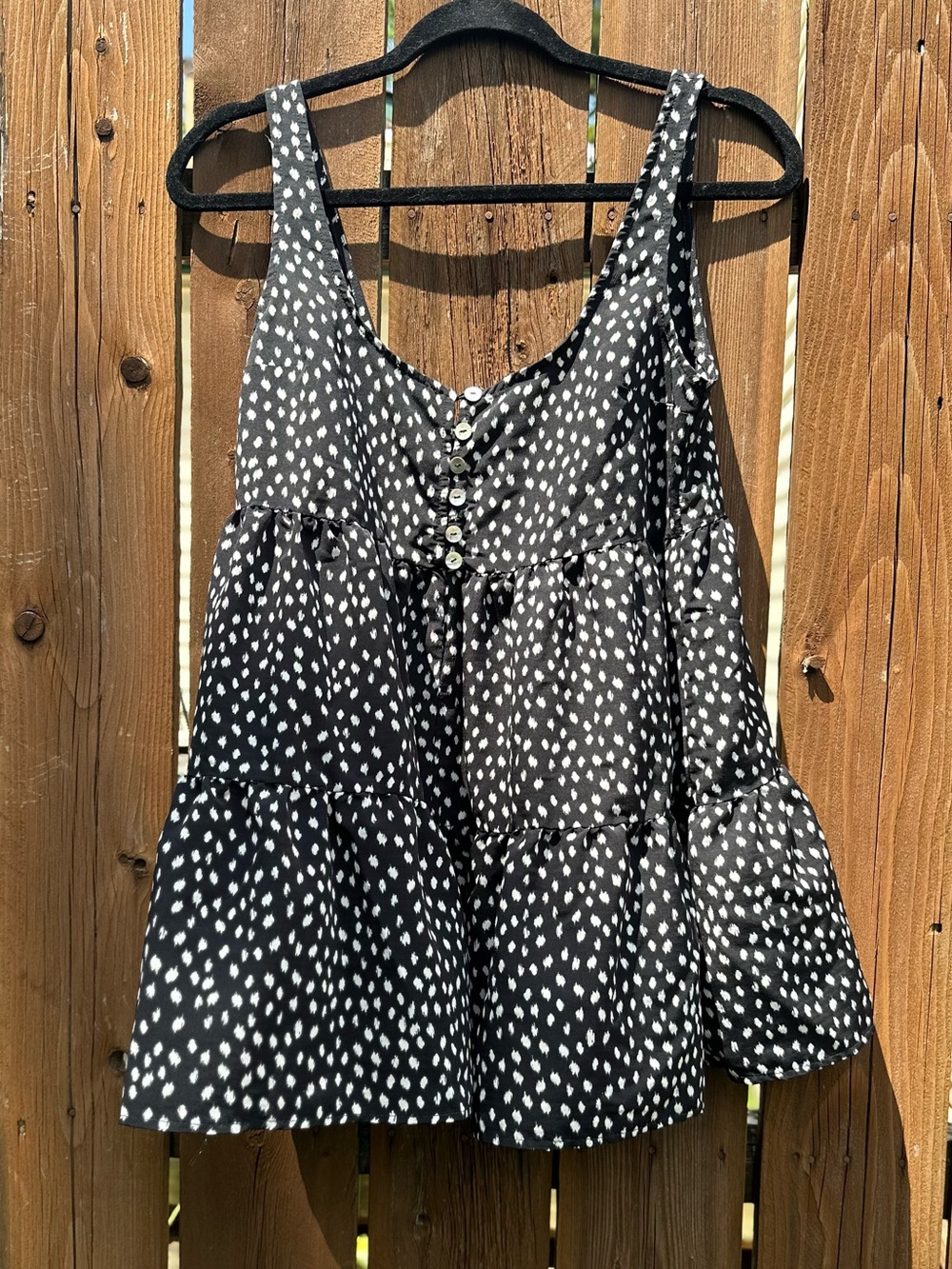 Urban Outfitters Black and White Dot Button-Front romper